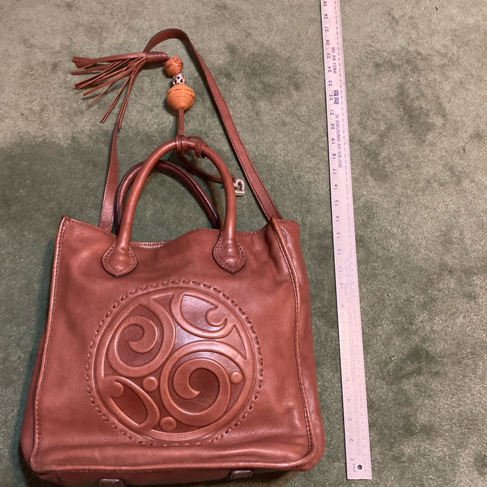 Brighton Tilda dark brown shopper tote. Small red spot in interior